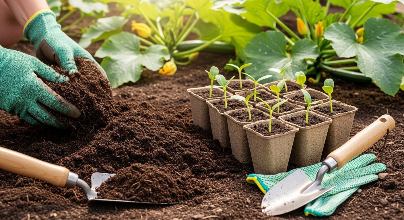 Preparing Soil and Planting Zucchini.
