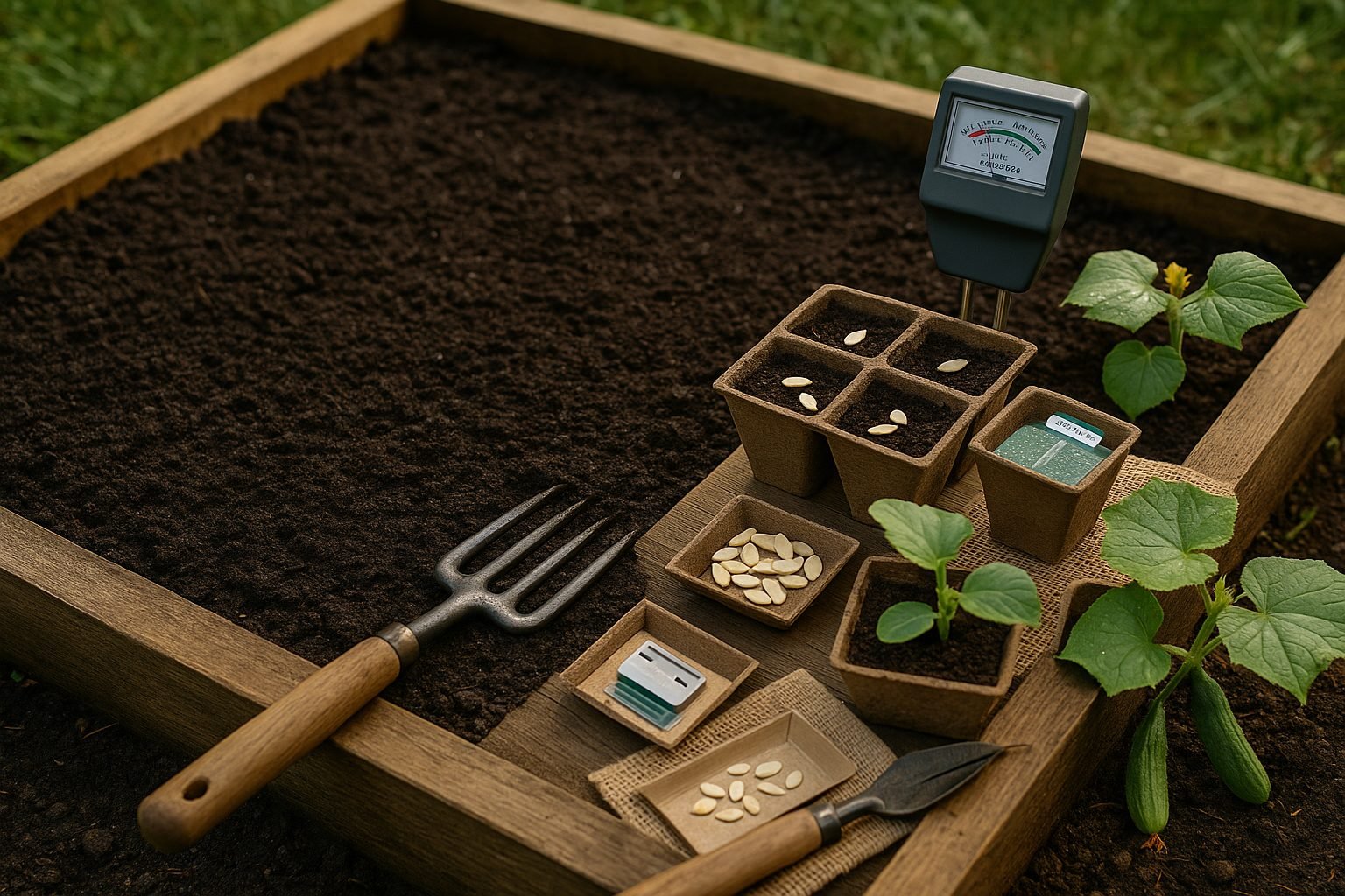 Preparing Soil and Sowing Cucumber Seeds