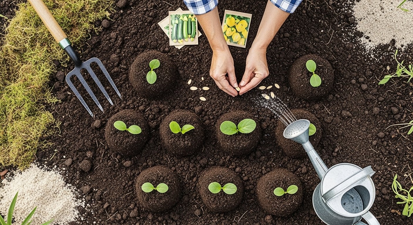 Preparing Soil and Sowing Zucchini Seeds