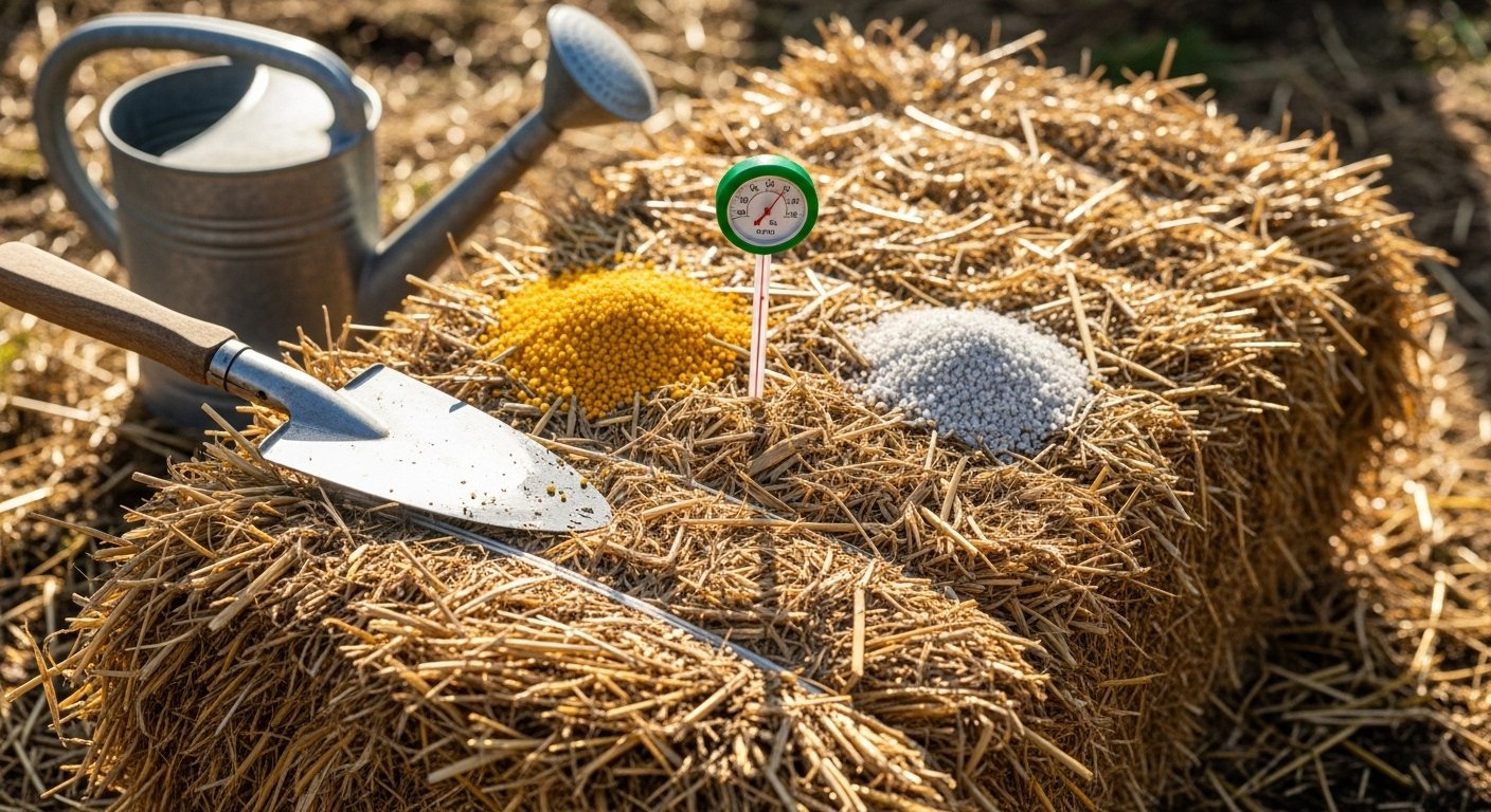 Preparing Straw Bales for Planting