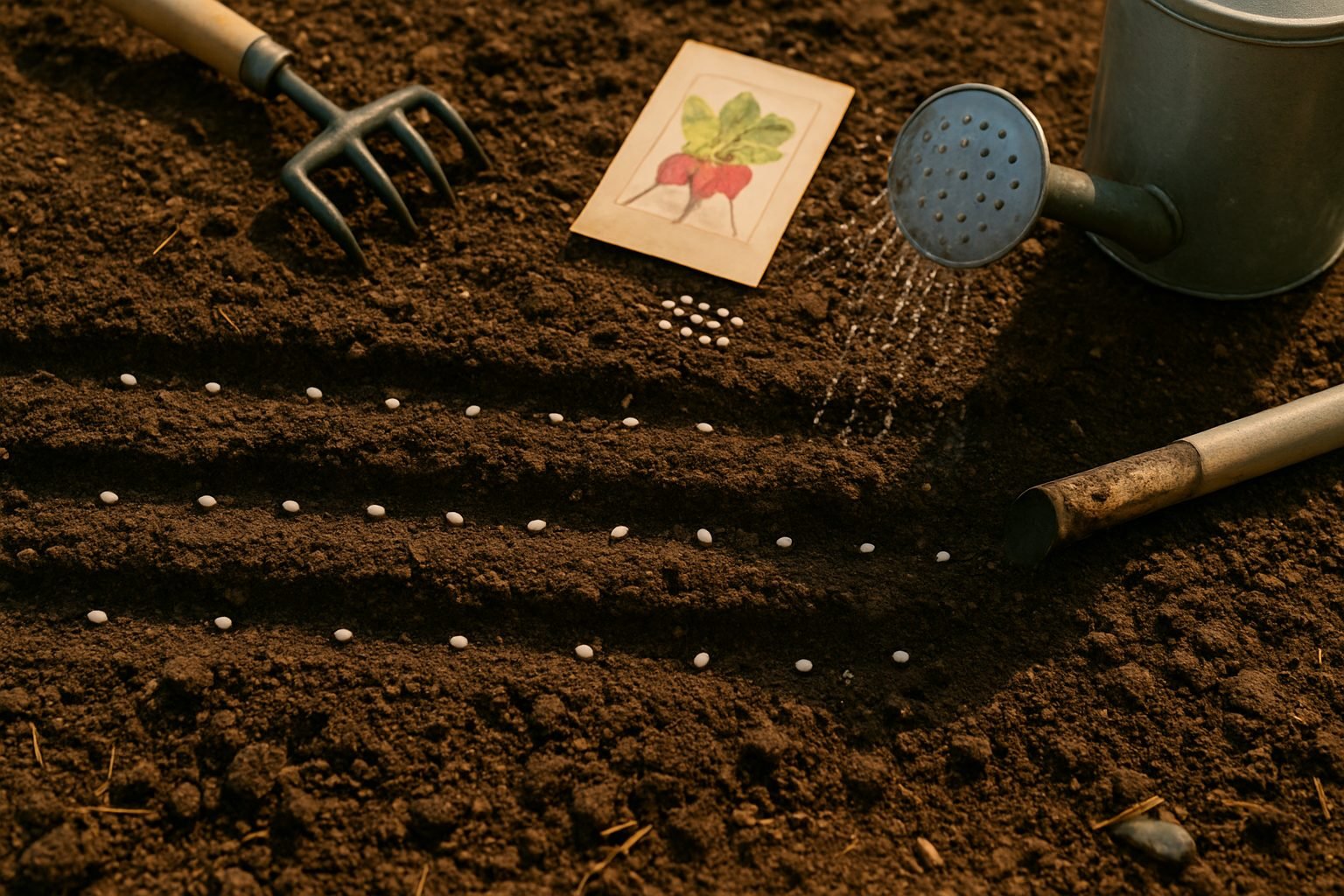 Preparing the Soil and Sowing Radish Seeds