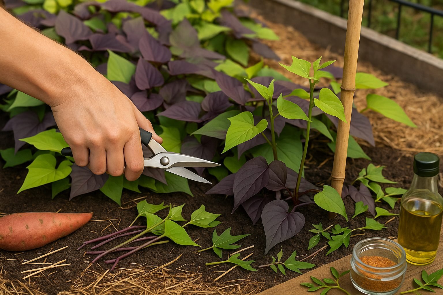 Pruning and Training Sweet Potato Vines