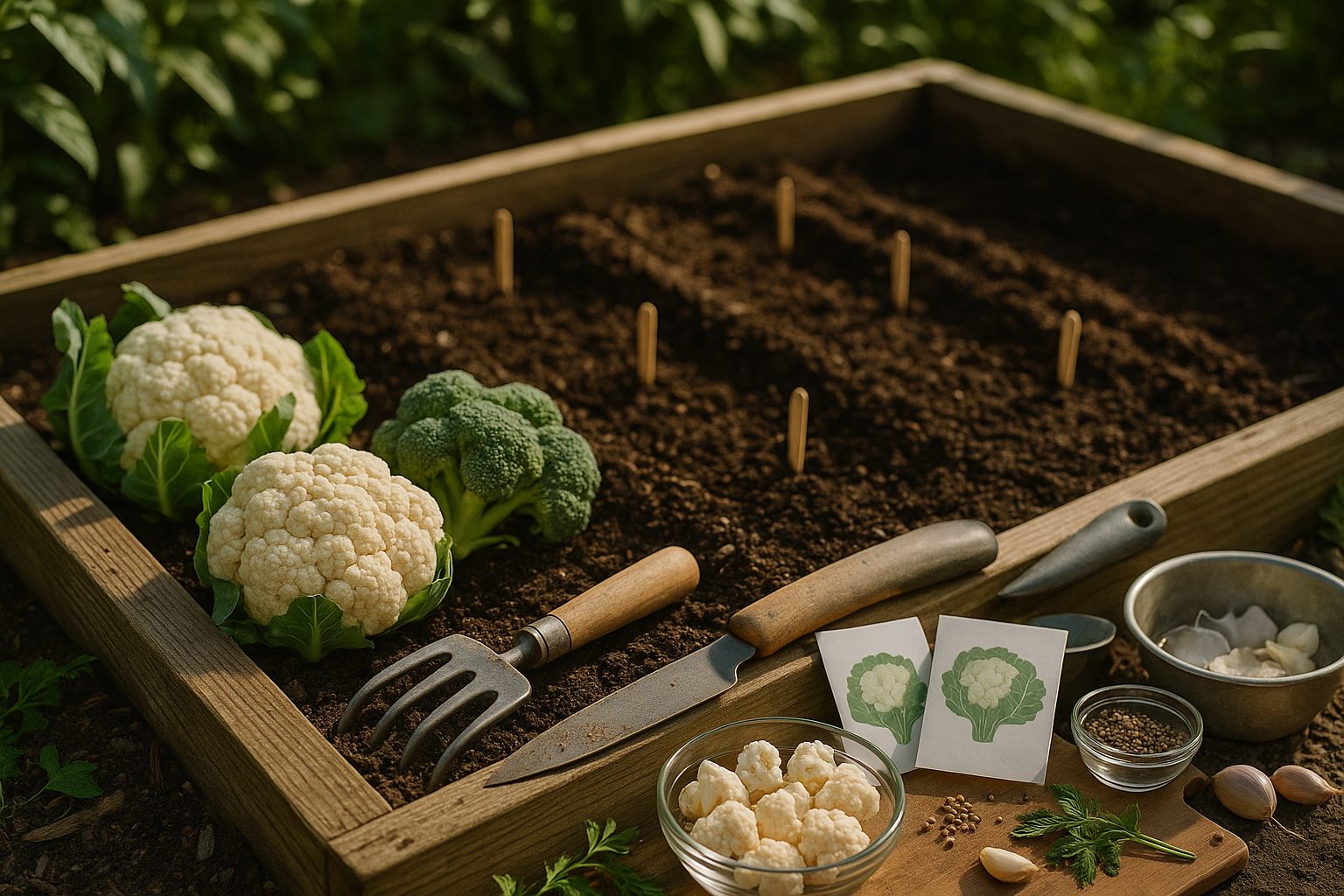 Soil Mix and Amendments for Cauliflower in Raised Beds