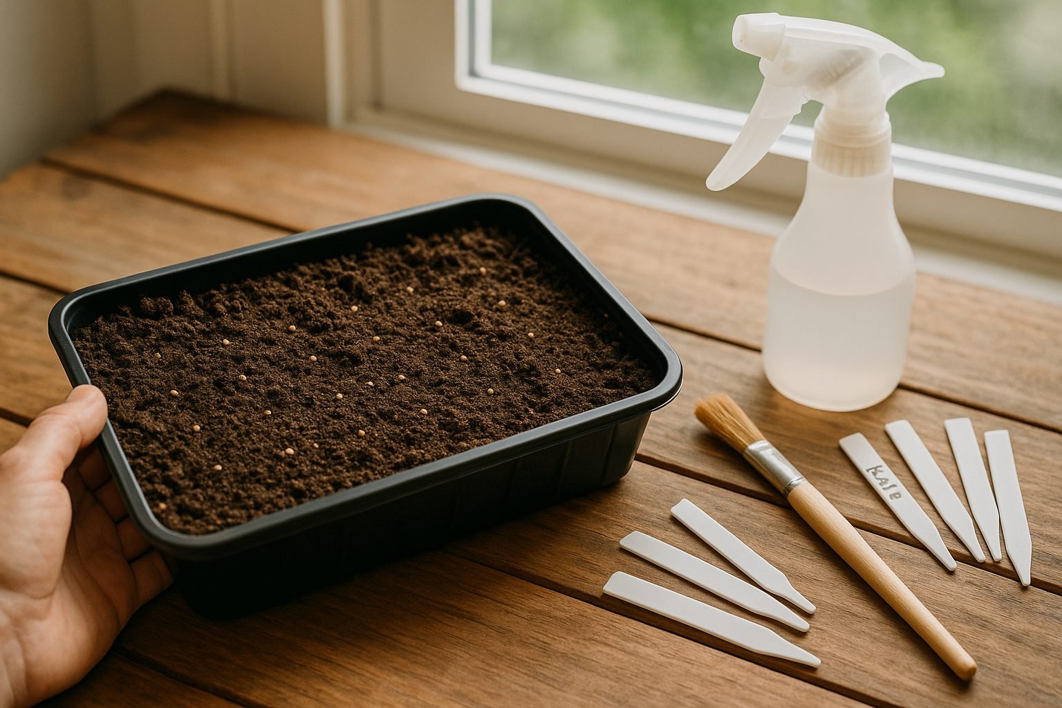Sowing Planting Kale Seeds