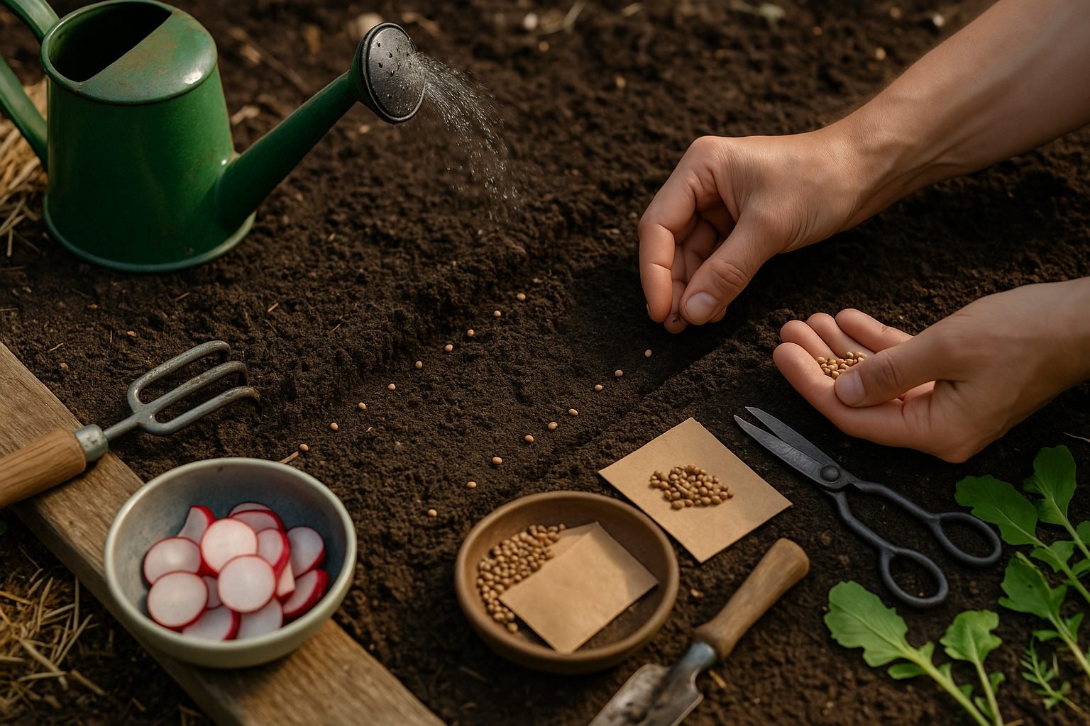 Sowing Radish Seeds