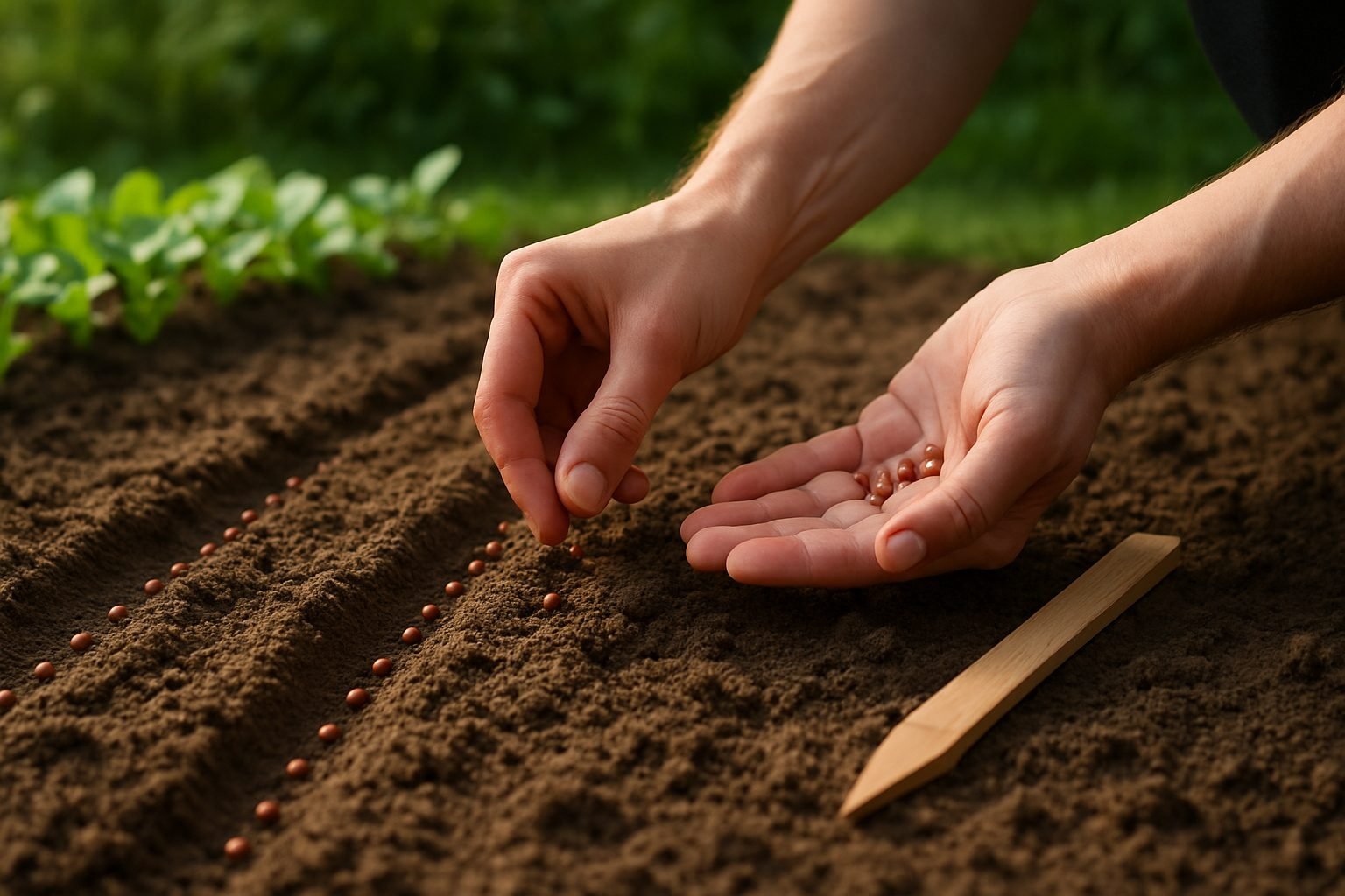 Sowing Radish Seeds