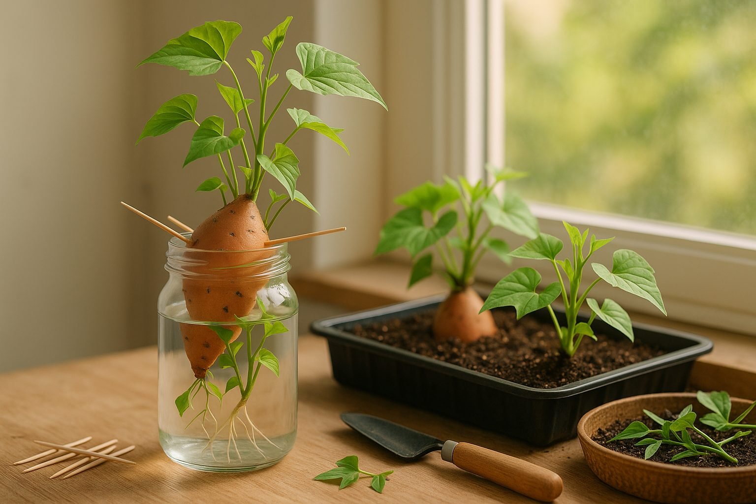 Starting and Caring for Sweet Potato Slips
