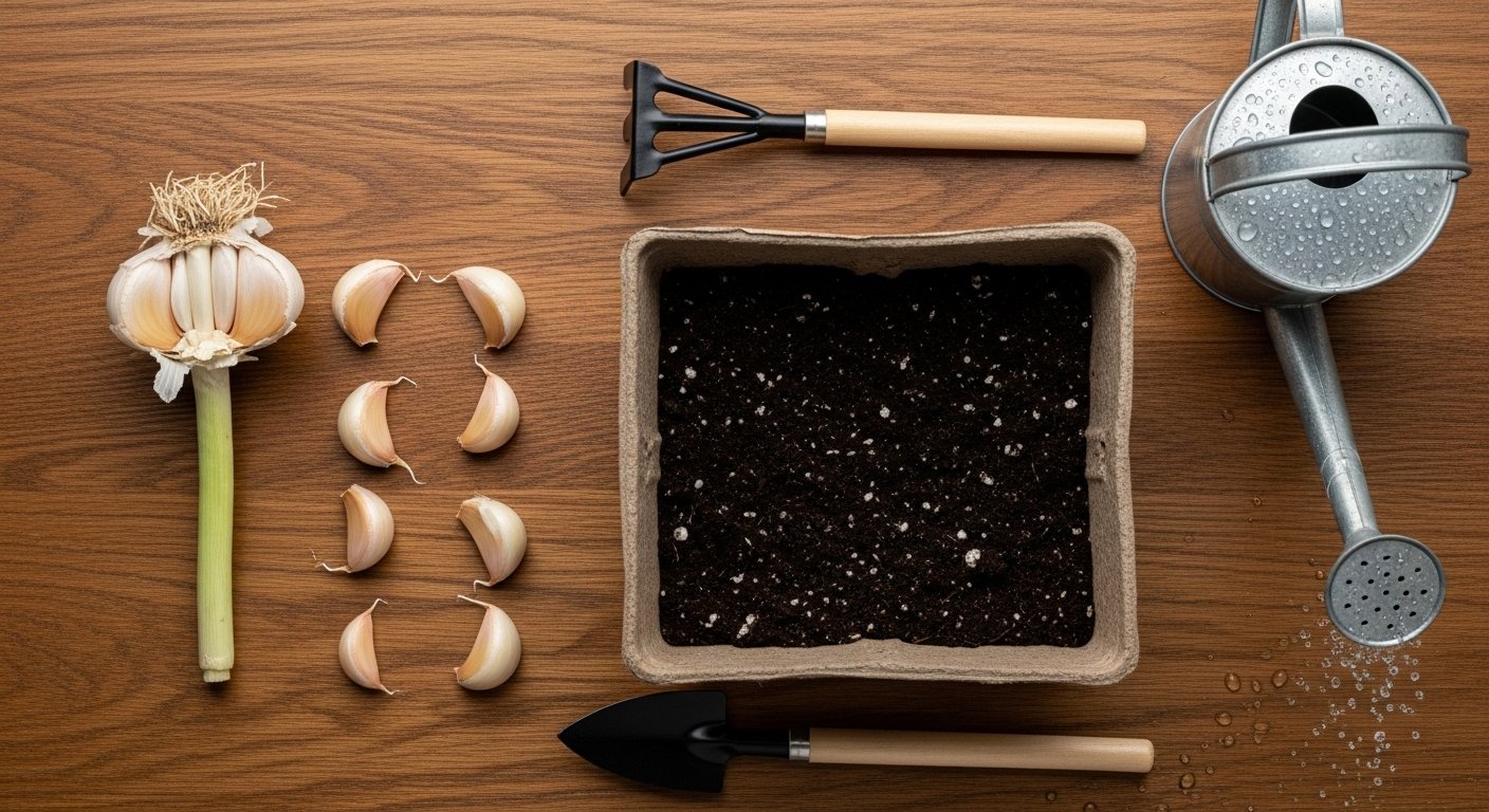 Step-by-Step Planting Garlic Indoors