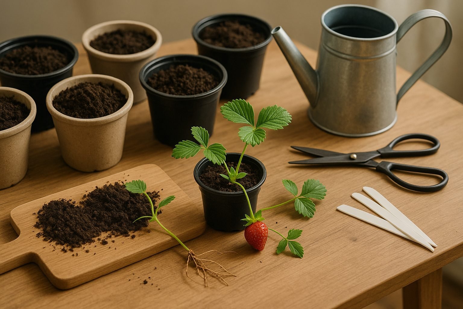 Steps to Plant Strawberry Runners in Pots