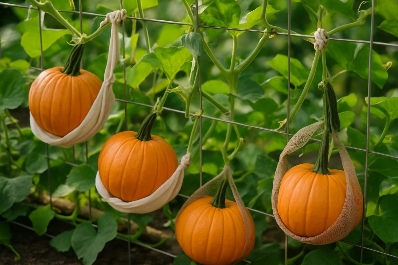 Supporting Growing Pumpkins